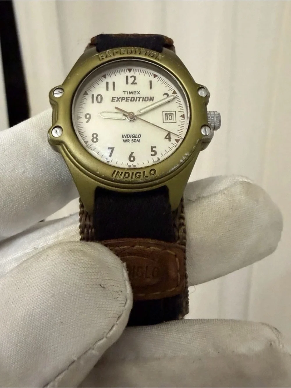 Vintage 1998 Timex Expedition Indiglo WR 50M Watch Olive Green 30mm H9 RUNS